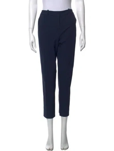 Pre-owned Lela Rose Straight Leg Pants In Blue