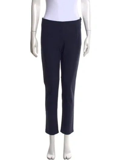Pre-owned Lela Rose Straight Leg Pants In Blue