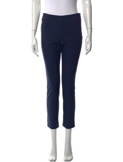 Pre-owned Lela Rose Straight Leg Pants In Blue