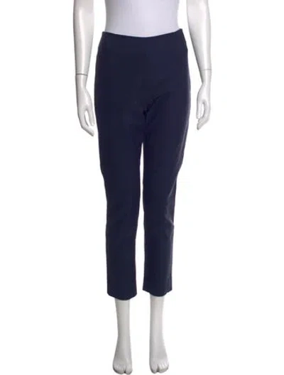 Pre-owned Lela Rose Straight Leg Pants In Blue