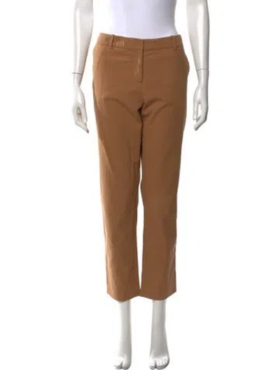 Pre-owned Lela Rose Straight Leg Pants In Brown