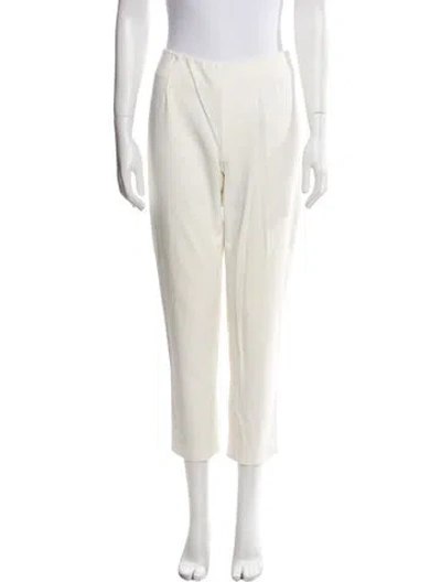 Pre-owned Lela Rose Straight Leg Pants In Neutral
