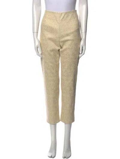 Pre-owned Lela Rose Straight Leg Pants In Neutral