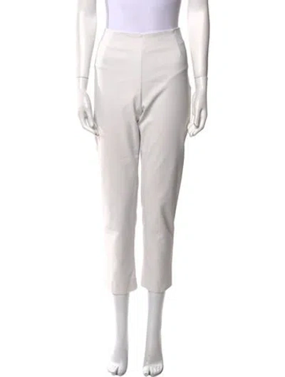 Pre-owned Lela Rose Straight Leg Pants In White