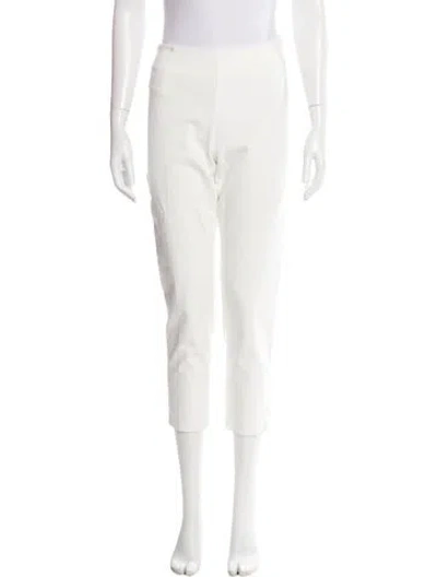 Pre-owned Lela Rose Straight Leg Pants In White