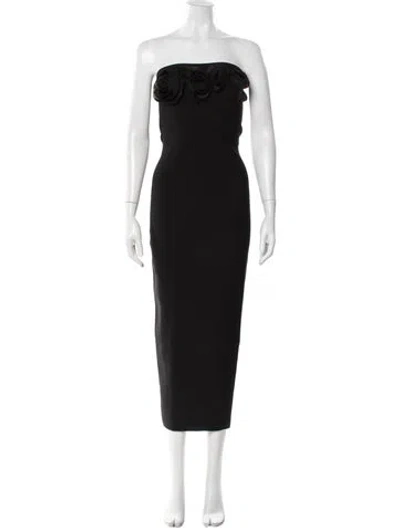 Pre-owned Lela Rose Strapless Knee-length Dress In Black