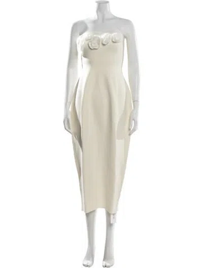 Pre-owned Lela Rose Strapless Long Dress W/ Tags In Yellow