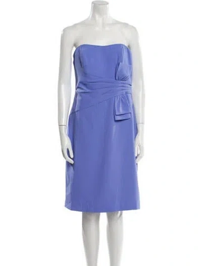 Pre-owned Lela Rose Strapless Mini Dress In Blue