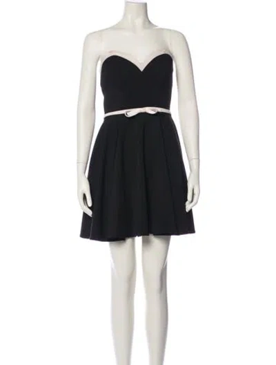 Pre-owned Lela Rose Strapless Mini Dress In Multi