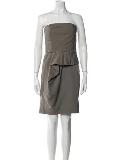Pre-owned Lela Rose Strapless Mini Dress In Neutral