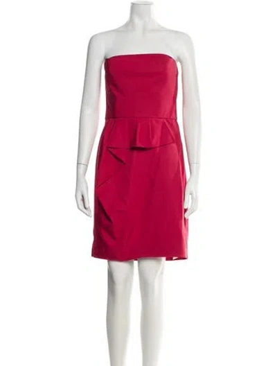 Pre-owned Lela Rose Strapless Mini Dress In Pink