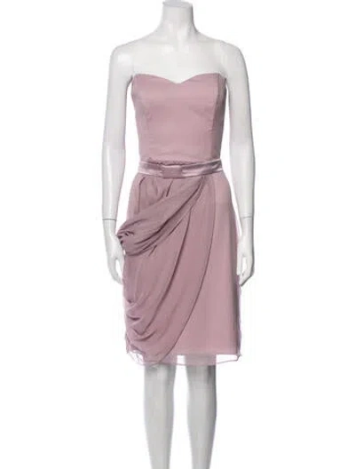 Pre-owned Lela Rose Strapless Mini Dress In Purple