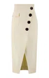 Lela Rose Stretch-cotton Twill Wrap Skirt