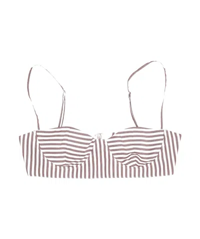 Lela Rose Striped Bralette In White