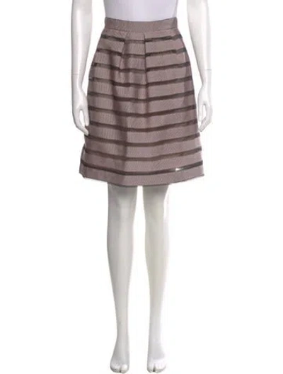Pre-owned Lela Rose Striped Knee-length Skirt In Pink