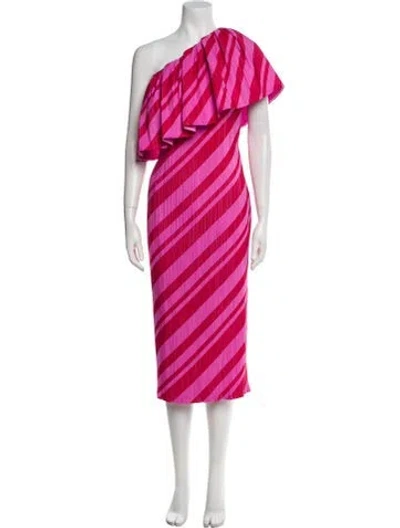 Pre-owned Lela Rose Striped Long Dress In Multi