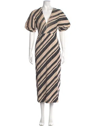 Pre-owned Lela Rose Striped Long Dress W/ Tags
