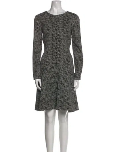 Pre-owned Lela Rose Striped Mini Dress In Black