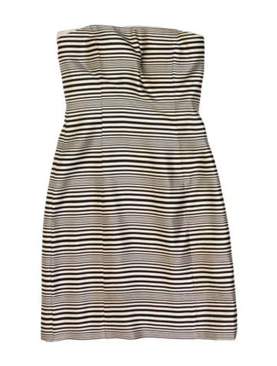 Pre-owned Lela Rose Striped Mini Dress In Neutral