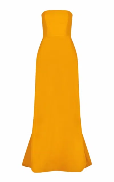 Lela Rose Taffeta Strapless Gown