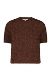 Lela Rose Tinsel Knitted T-shirt In Brown