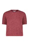 Lela Rose Tinsel Knitted T-shirt In Pink