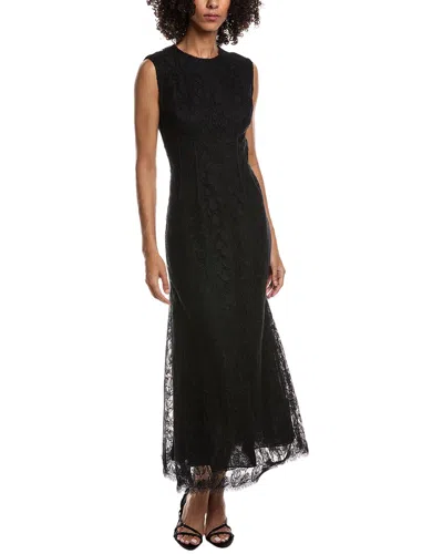 Lela Rose Tulip Lace Midi Dress In Black