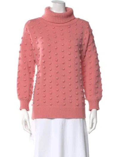 Pre-owned Lela Rose Turtleneck Sweater In Pink