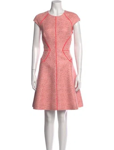 Pre-owned Lela Rose Tweed Pattern Knee-length Dress