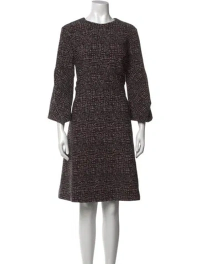 Pre-owned Lela Rose Tweed Pattern Knee-length Dress In Multicolor
