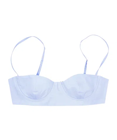 Lela Rose Underwire-cup Top In Blue
