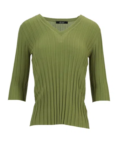 Lela Rose V-neck Sweater In Green