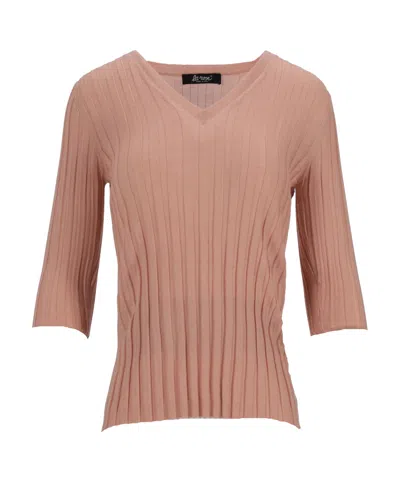 Lela Rose V-neck Sweater In Pink