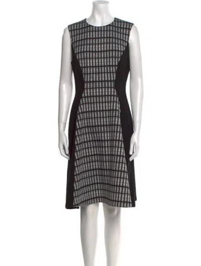 Pre-owned Lela Rose Virgin Wool Knee-length Dress In Black