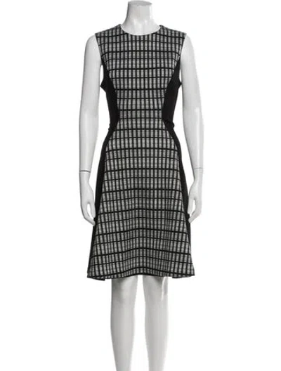 Pre-owned Lela Rose Virgin Wool Knee-length Dress In White