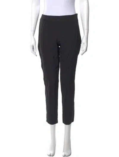 Pre-owned Lela Rose Virgin Wool Straight Leg Pants In Black