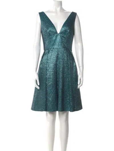 Pre-owned Lela Rose V-neck Knee-length Dress