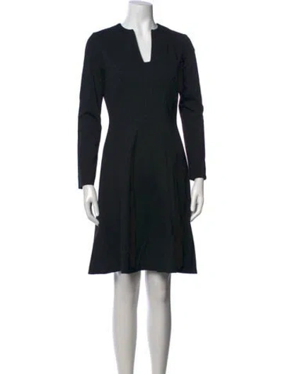 Pre-owned Lela Rose V-neck Mini Dress In Black