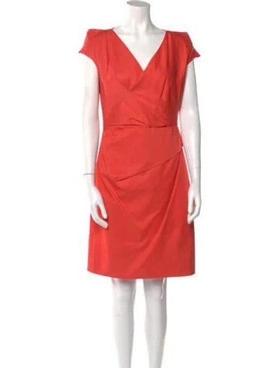 Pre-owned Lela Rose V-neck Mini Dress In Pink
