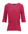 Lela Rose V-neck Pullover In Pink