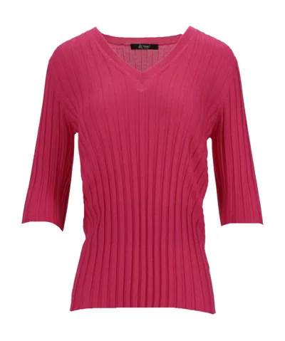 Lela Rose V-neck Pullover In Pink