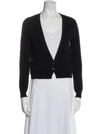 Pre-owned Lela Rose V-neck Sweater In Black
