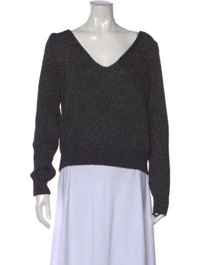Pre-owned Lela Rose V-neck Sweater In Black