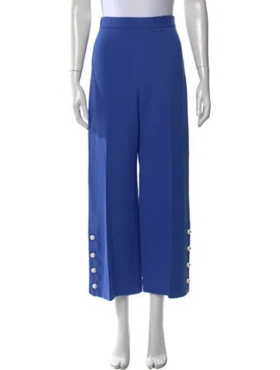 Pre-owned Lela Rose Wide Leg Pants In Blue