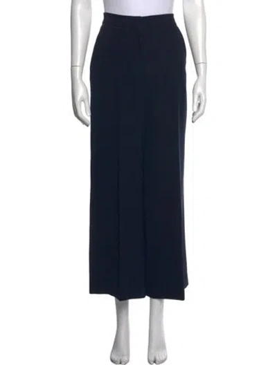 Pre-owned Lela Rose Wide Leg Pants In Blue
