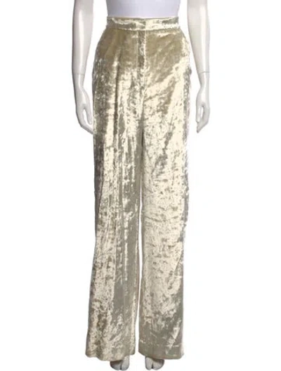 Pre-owned Lela Rose Wide Leg Pants In Neutral