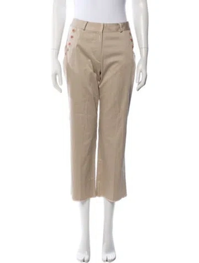 Pre-owned Lela Rose Wide Leg Pants In Neutral