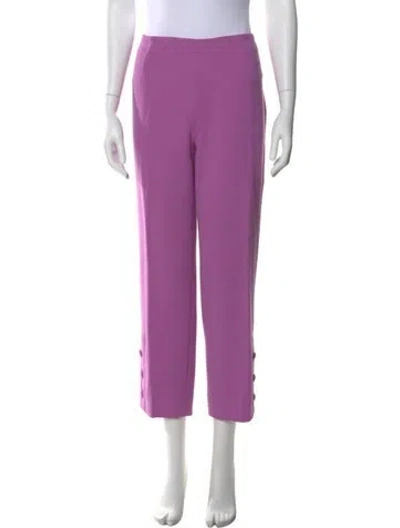 Pre-owned Lela Rose Wide Leg Pants In Purple