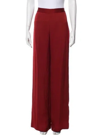 Pre-owned Lela Rose Wide Leg Pants In Red
