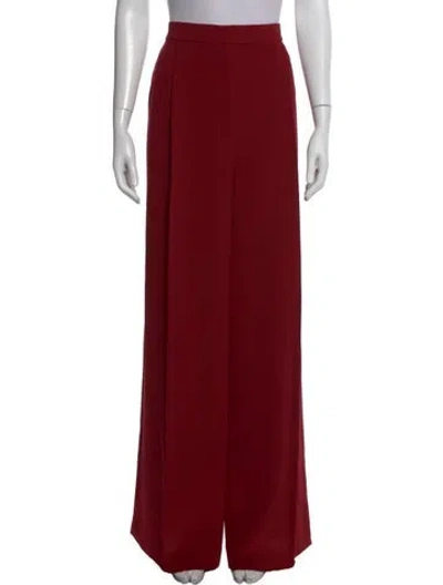 Pre-owned Lela Rose Wide Leg Pants In Red